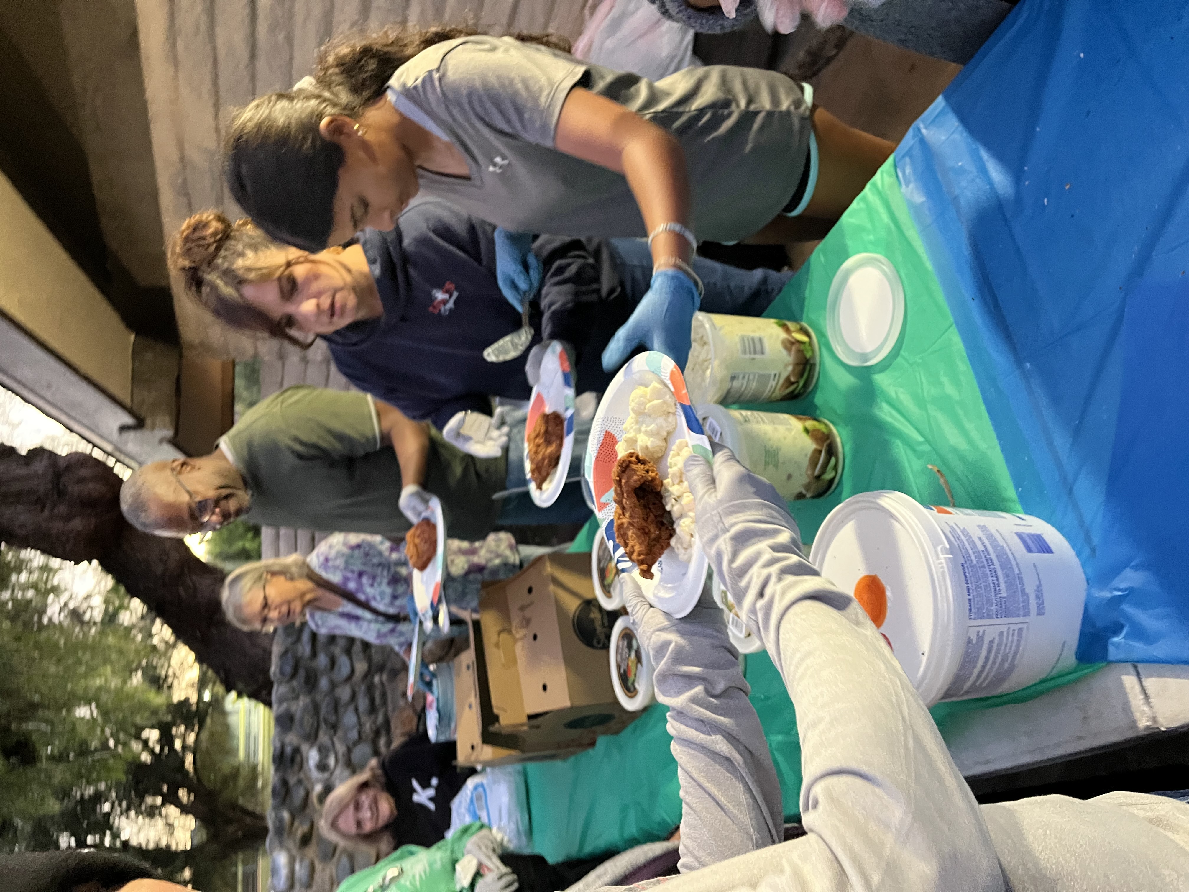 Community meal scene